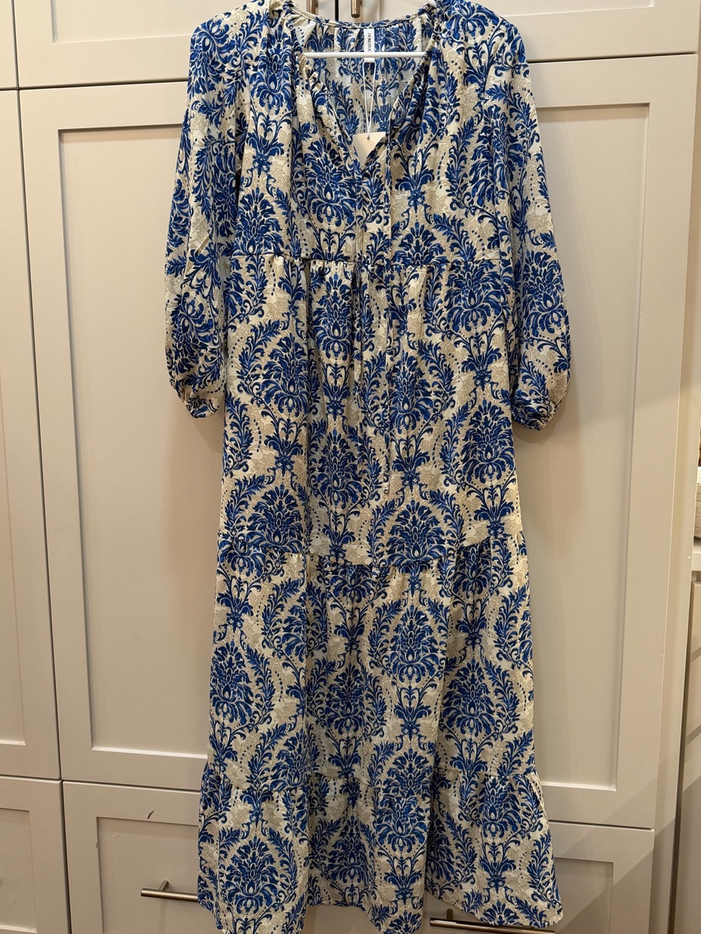 Blue and White Printed Dress-NWT